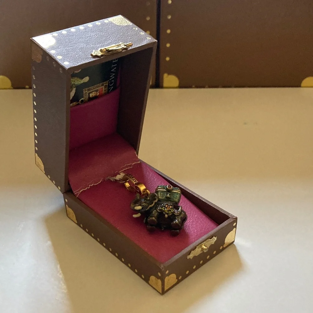 Jay Strongwater Gold and Green Elephant Charm - Picture 3 of 5